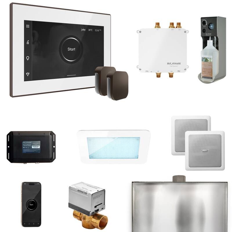 Mr Steam BLS1-X Bliss Max Package Steam Shower Control Package with - White / Oil-Rubbed Bronze
