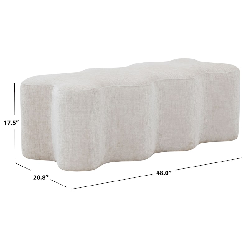 SAFAVIEH Couture Jacqualessa Bench (Fully Assembled) - 48Wx21Dx18H - Cream