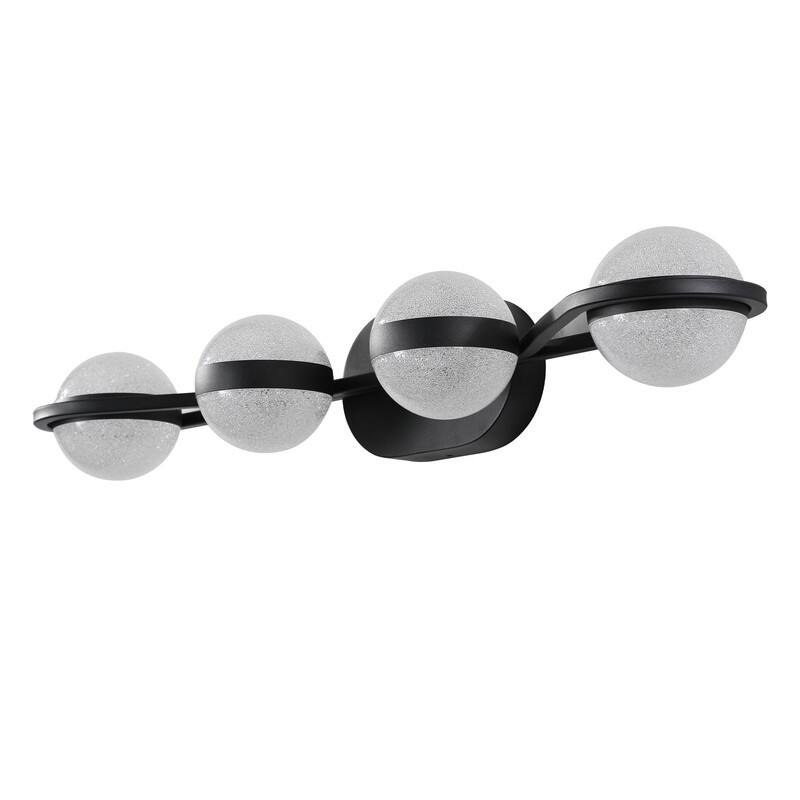 Sleek LED Bathroom Vanity Light – Modern Crystal Sand Acrylic Shade Fixture for Mirror Illumination‌