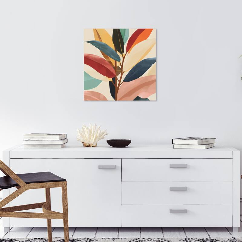 Wynwood Studio Canvas Floral and Botanical Leafs in Colors IV Wall Art Canvas Print - 20 x 20