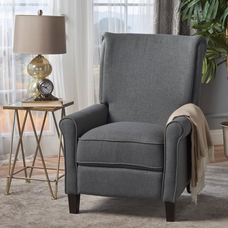 Recliner Chair for Small Spaces, Upholstered Manual Recliner with Armrests, Fabric Single Sofa Chair for Living Room