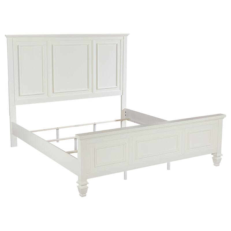 Chelema Cream White Beach 63-inch Eastern King Wood Panel Bed