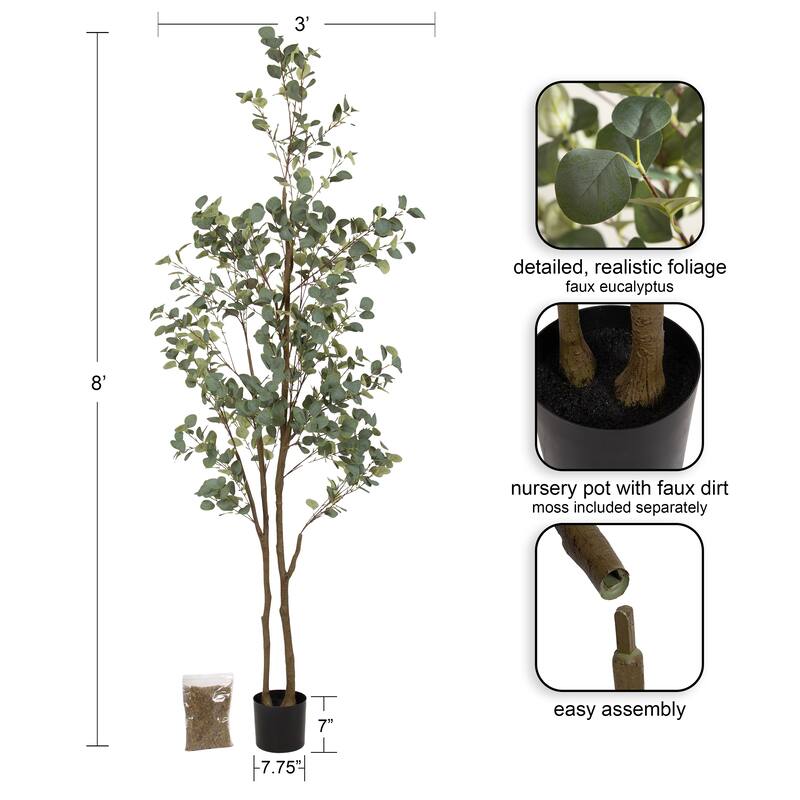Kate and Laurel Eudora Faux Eucalyptus Tree