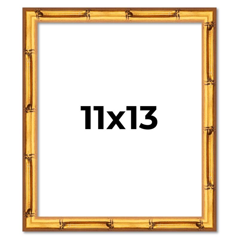 11x13 Frame Gold Bamboo Picture Frame - Complete Modern Photo Frame