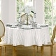 preview thumbnail 32 of 30, Denley Stripe Jacquard Fabric Tablecloth 70" Round - White
