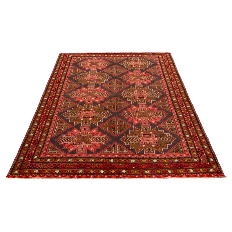 ECARPETGALLERY Hand-knotted Finest Kargahi Grey Wool Rug - 6'6 x 9'6