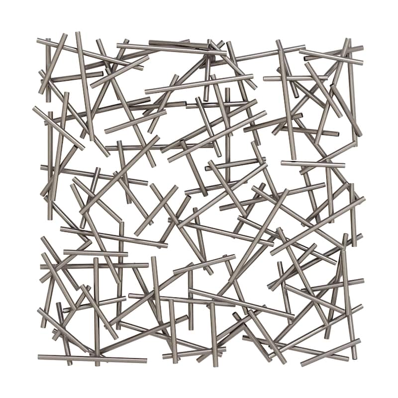 CosmoLiving by Cosmopolitan Brown or Silver Metal Overlapping Lines Geometric Wall Decor