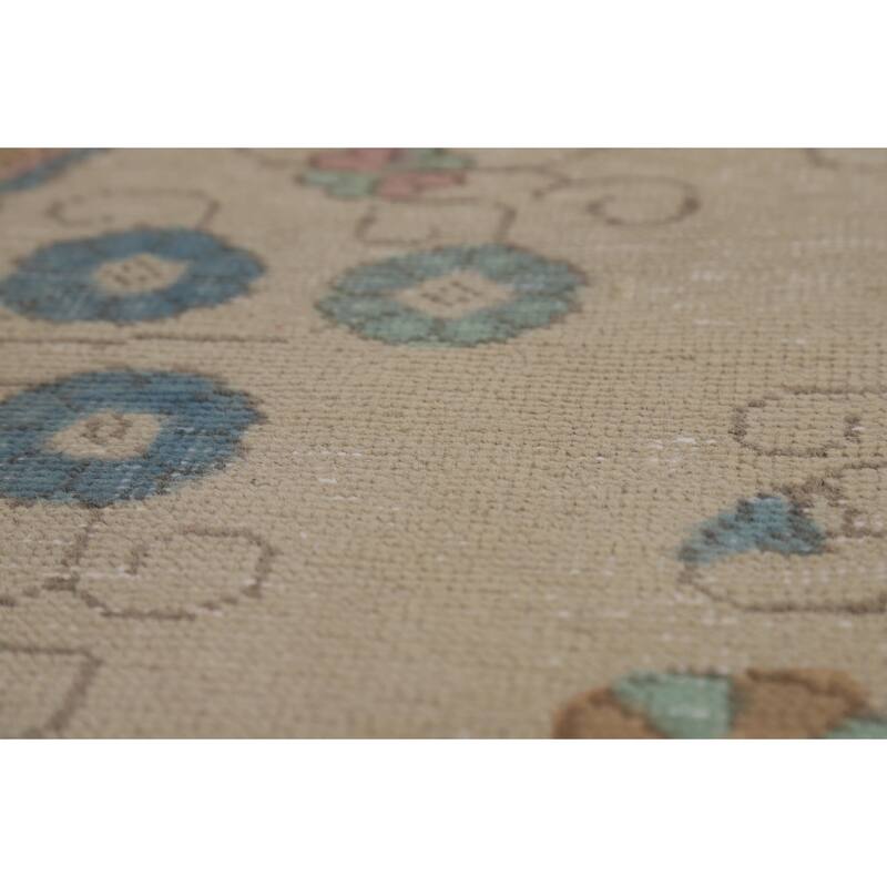 Hand Knotted Oriental 100% Wool Carpet Traditional Floral Beige & Ivories Tabriz Area Rug - 12' 9'' X 9' 7''