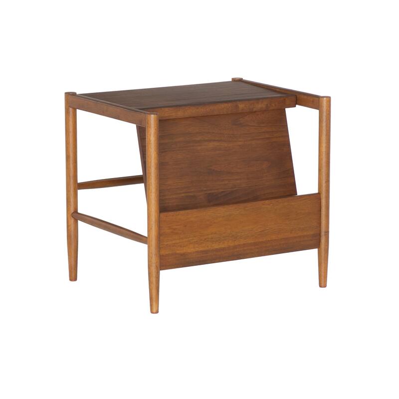 Linon Findlay Walnut Magazine Rack