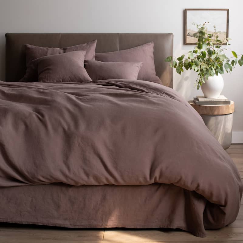 100% French Linen Duvet Cover & Sham Set by BOKSER HOME
