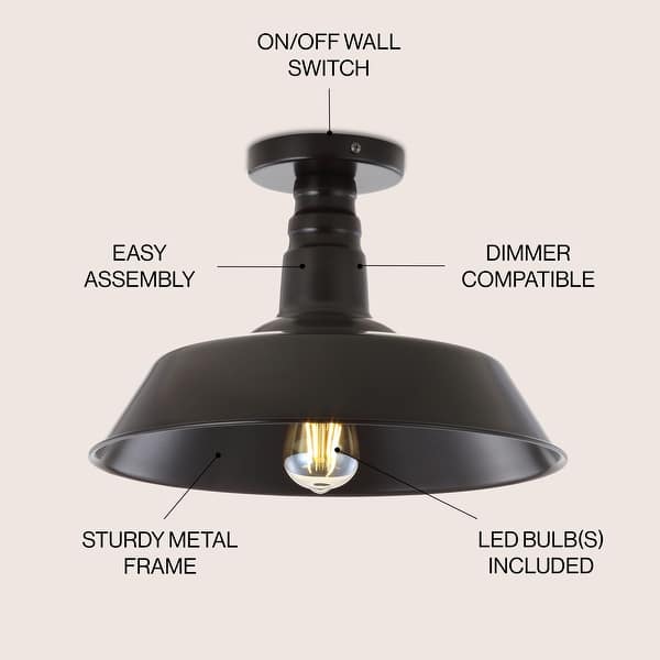 dimension image slide 5 of 14, Cassidy 14" LED Semi-Flush Mount, by JONATHAN Y