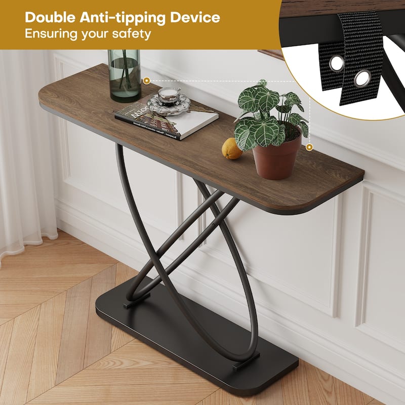 47.4" Industrial Console Table for Entryway Sofa Table - 47.4"L x 14"W x 32.8"H