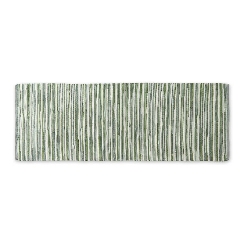 Stonewash Blue Slim Stripe Cotton Chindi Rug 2Ft 3Inx6Ft - Jadeite