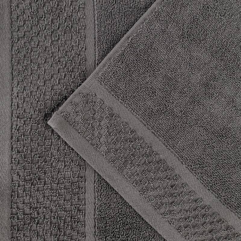 Superior Lodie Cotton Jacquard Solid and Two-Toned 8 Piece Towel Set