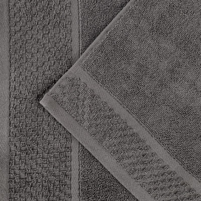 Superior Lodie Cotton Plush Absorbent Jacquard Solid 3 Piece Towel Set