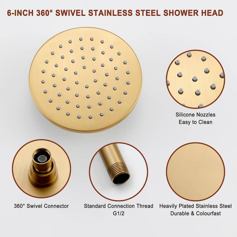 Dual Shower Heads 12 Inch Ceiling Mounteded Rainfall Shower Set