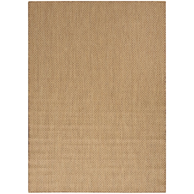 Nourison Courtyard Indoor/Outdoor Modern Geometric Area Rug - 5' x 7' Rectangle - Jute