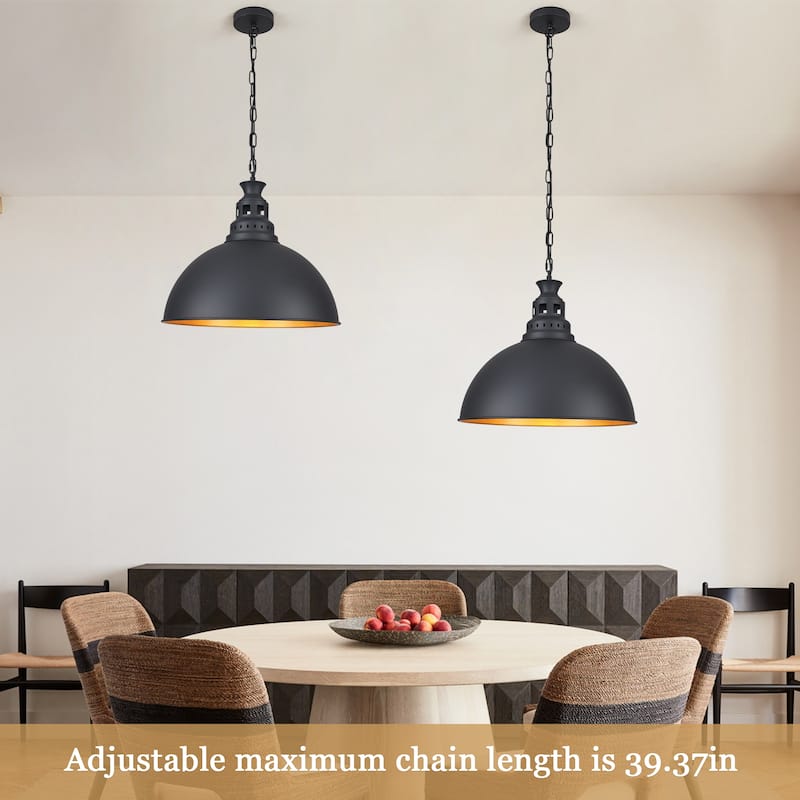 Stylish and minimalist single-light gray metal pendant lamp with an arched metal lampshade