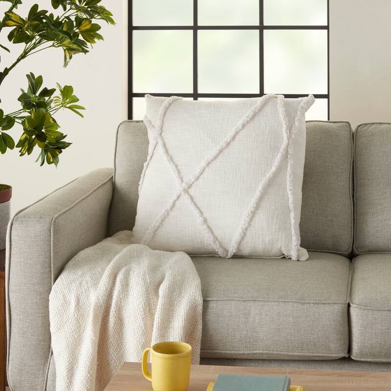 Mina Victory Distressed Diamond Boho Throw Pillow