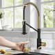 Kraus Bolden 2-Function 1-Handle Commercial Pulldown Kitchen Faucet - KFF-1610 - 19 1/4" Height (Filter Faucet) - BBMB - Brushed Brass/ Matte Black