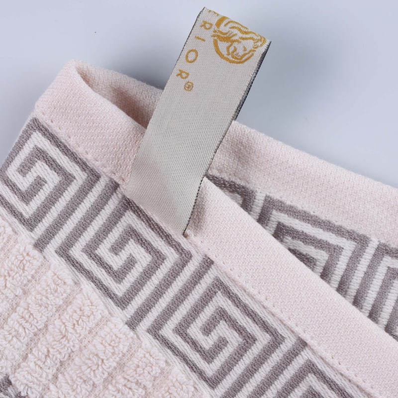 Superior Athens Cotton Floral Border Greek Key 8-Piece Towel Set