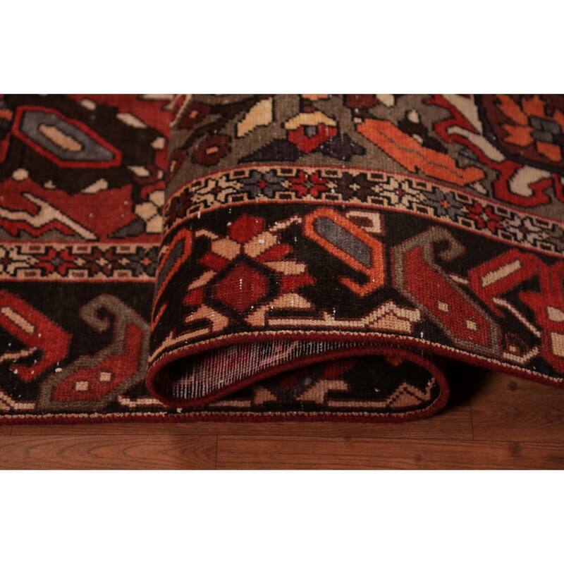 Medallion Bakhtiari Persian Vintage Area Rug Handmade Wool Carpet - 6'4" x 9'5"