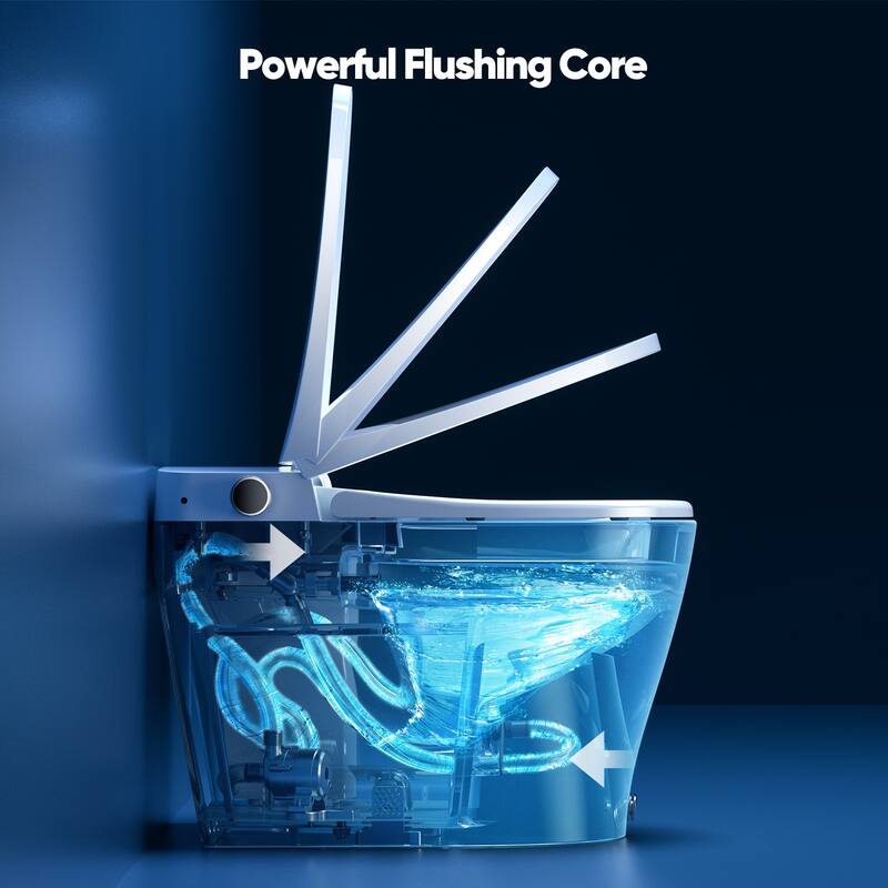 HOROW Elongated Smart Toilet Bidet Heated Seat Auto Flush Remote White - N/A