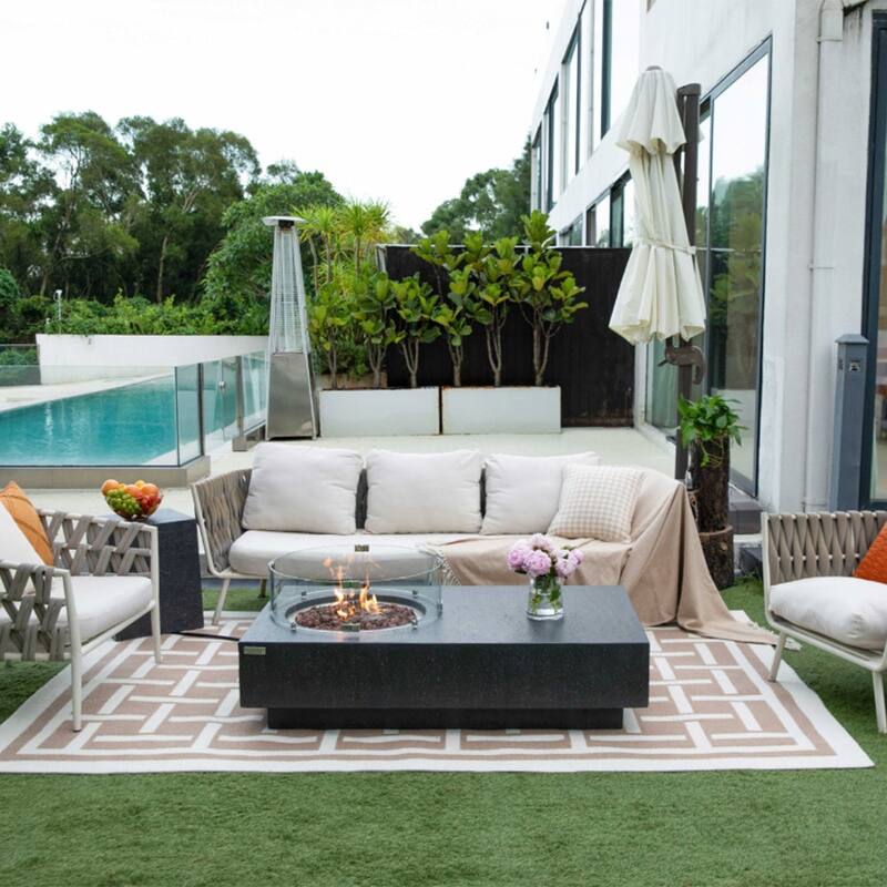 Elementi Metropolis Dark Grey Outdoor Fire Pit Table - 56 Inches