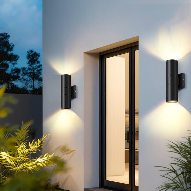 Dimmable LED Outdoor Wall Light, Cylinder Up Down Sconce with Triac Dimming, Aluminum Waterproof for Porch/Patio/Home Exterior