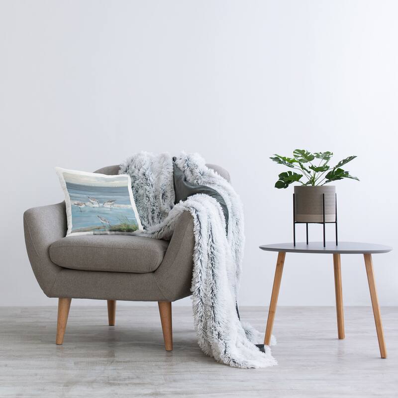 Stupell Relaxed Sandpipers on Shore Decorative Printed Throw Pillow Design by Sally Swatland