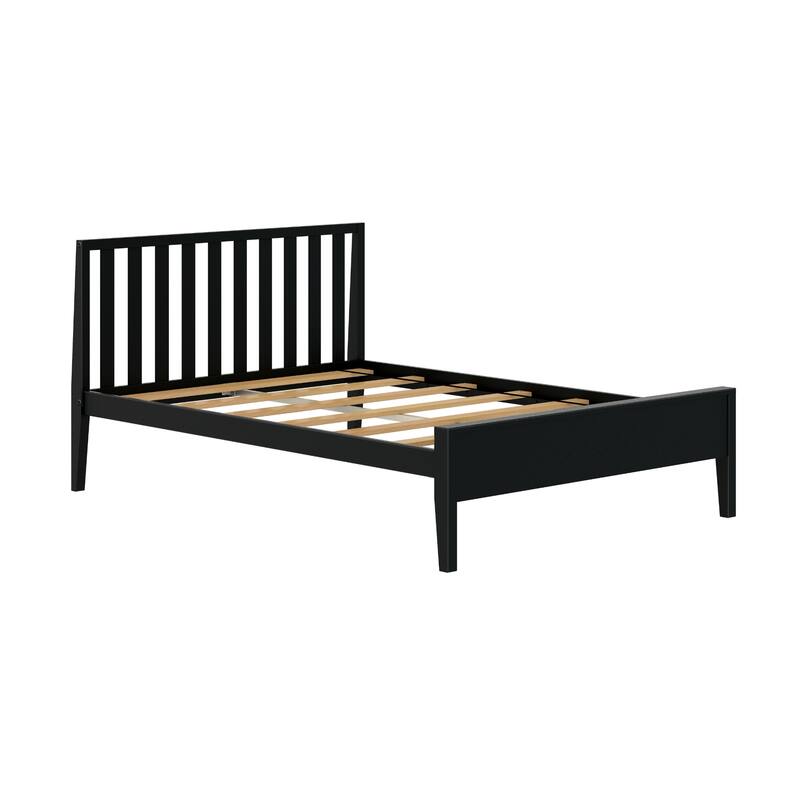 Max and Lily Scandinavian Full-Size Bed with Slatted Headboard