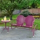 preview thumbnail 2 of 3, 2-Person Outdoor Retro Metal Tulip Double Glider Patio Chair, Purple