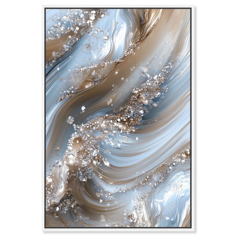 Crystal Ice Storm Canvas by Art Remedy - White - 20" x 30"
