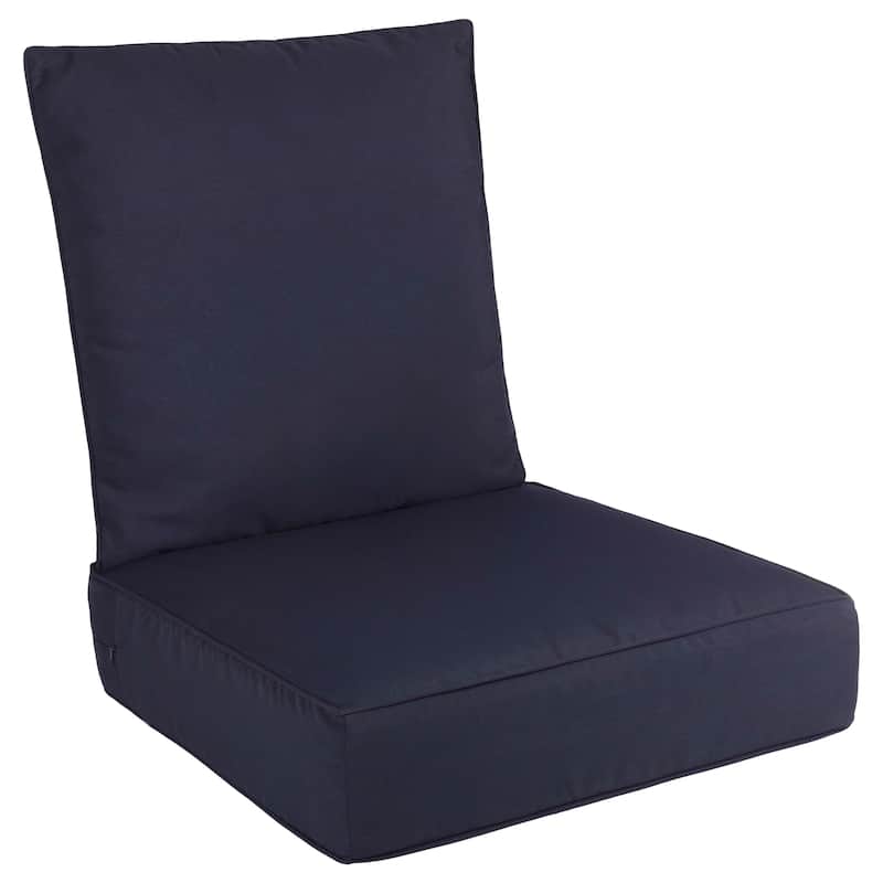 24x24 Outdoor Chair Cushions Removable Covers - Memory Foam Patio Cushions by Lavish Home - Navy Blue