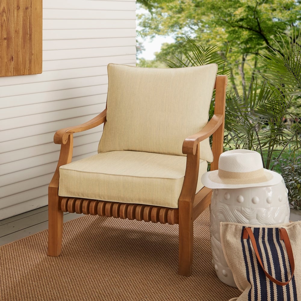 Sunbrella Indoor/Outdoor Corded Deep Seating Pillow and Cushion Set