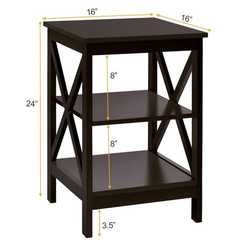Porch & Den Strickland 3-tier X-accent End Table
