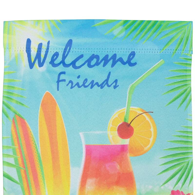 Tropical Welcome Friends Outdoor House Flag 28" x 40"