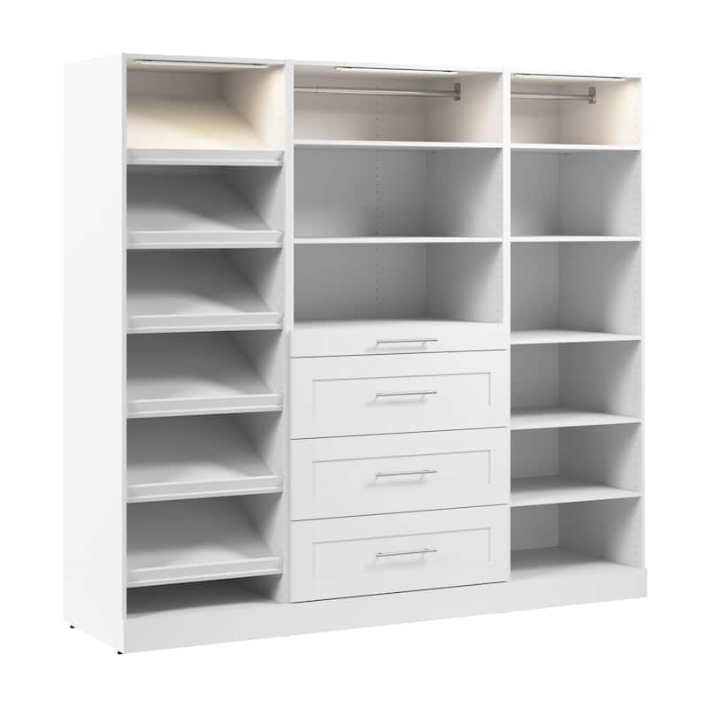 Bestar Florence 85W x 25D Closet System with Drawers, Shaker