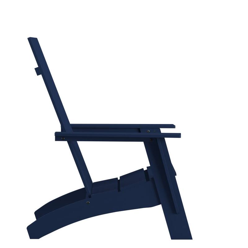 Modern Dual Slat Back Adirondack Style Chairs, Set of 4