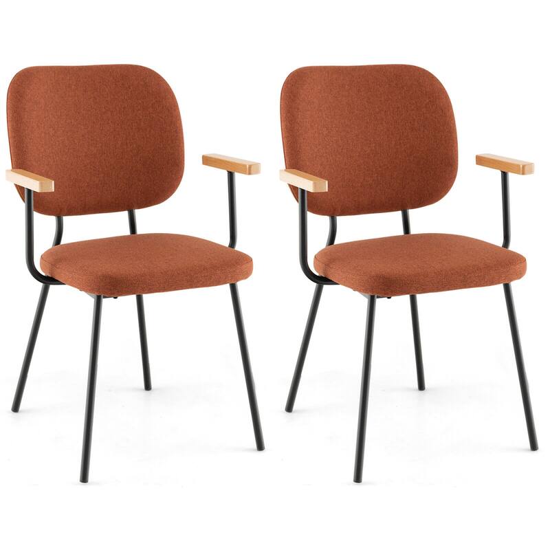 Gymax Set of 4 Fabric Kitchen Dining Chair Armchair Padded Modern