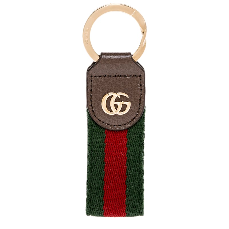Gucci Ophidia Keychain - Brown + Green/Red