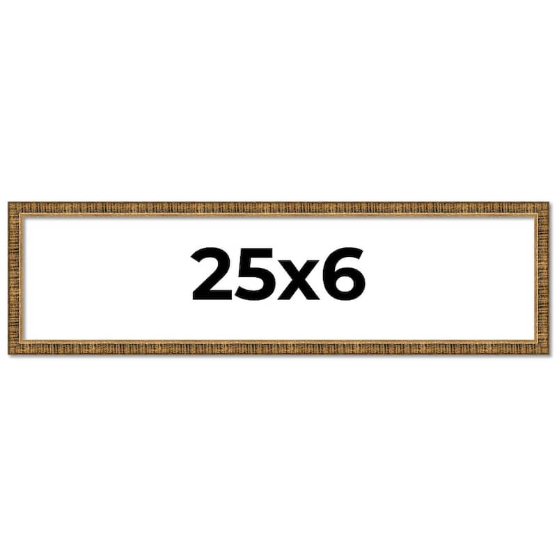 25x6 Frame Gold Solid Wood Picture Frame - Complete Modern Photo Frame