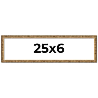 25x6 Frame Gold Solid Wood Picture Frame - Complete Modern Photo Frame