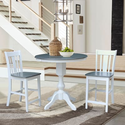 36" Counter Height Table with 2 Counter Height Stools - 3 Piece Set