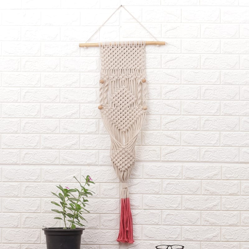 Novica Handmade Fire Threads Cotton Hanging Planter