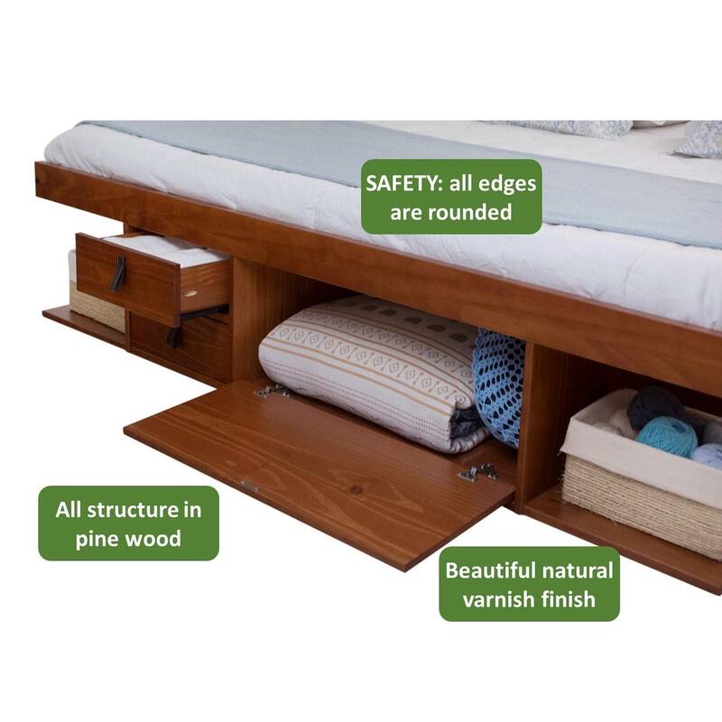 Copper Grove Rivne Storage Platform Bed with Drawers and Shelves