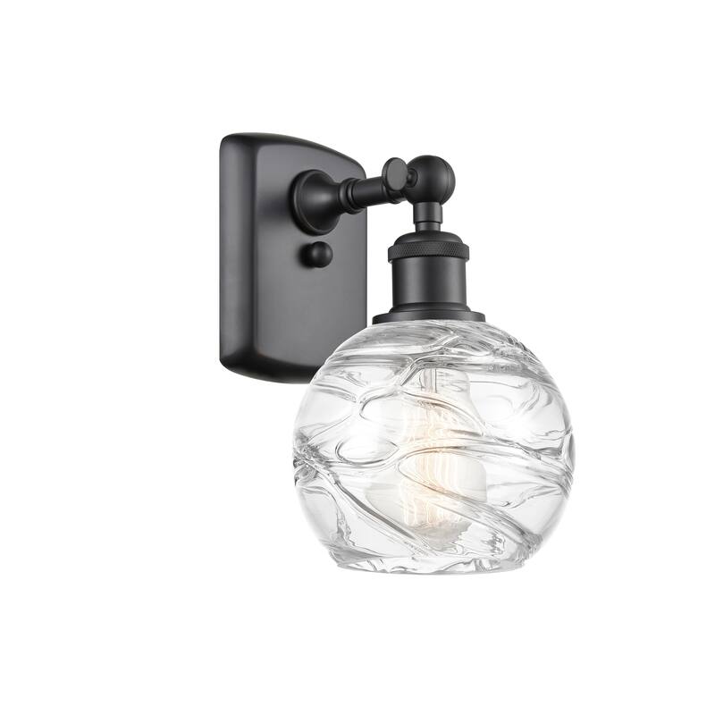 Innovations Lighting Athens Deco Swirl - 1 Light 6" Sconce - Matte Black