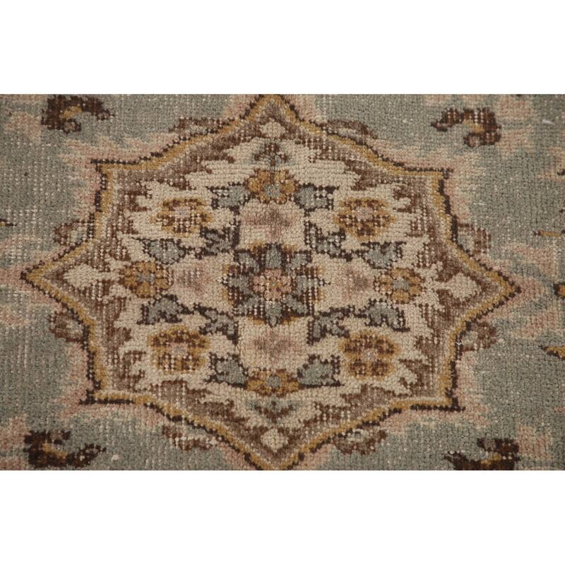 Anatolian Distressed Vintage Area Rug Hand-Knotted Wool Carpet - 5'5"x 8'7"