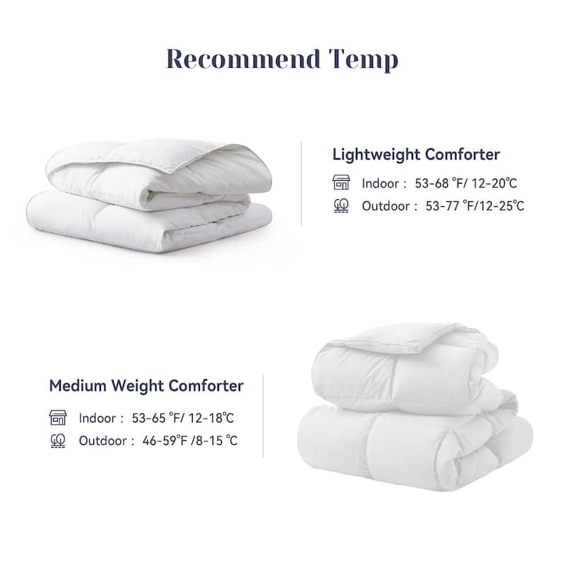 Lightweight Premium White Goose Feather Down Comforter Duvet Insert