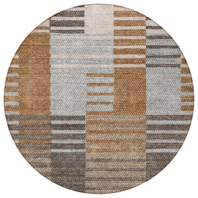 HomeRoots Striped Transitional Rectangle Outdoor Rug